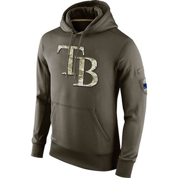 Olive Men's Tampa Bay Rays Salute To Service KO Performance Hoodie