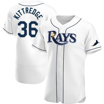 White Authentic Andrew Kittredge Men's Tampa Bay Rays Home Jersey