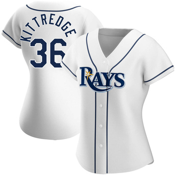 White Authentic Andrew Kittredge Women's Tampa Bay Rays Home Jersey